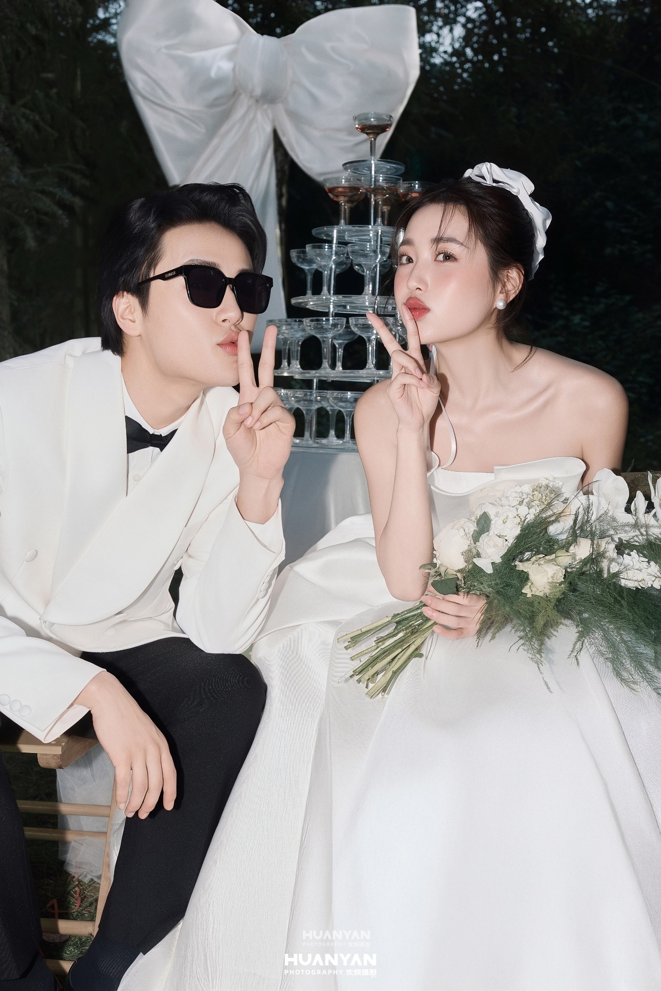 微醺之夜：清新自然婚纱照户外自然实拍