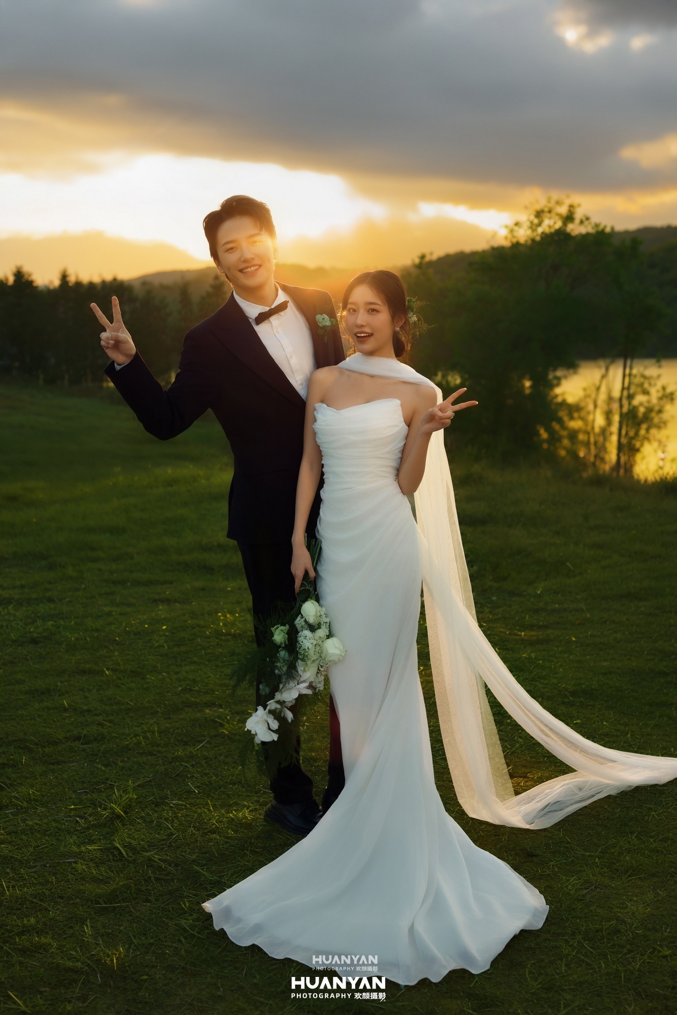 韩式温柔婚纱照 · 户外自然场景 · 落日恋歌客片