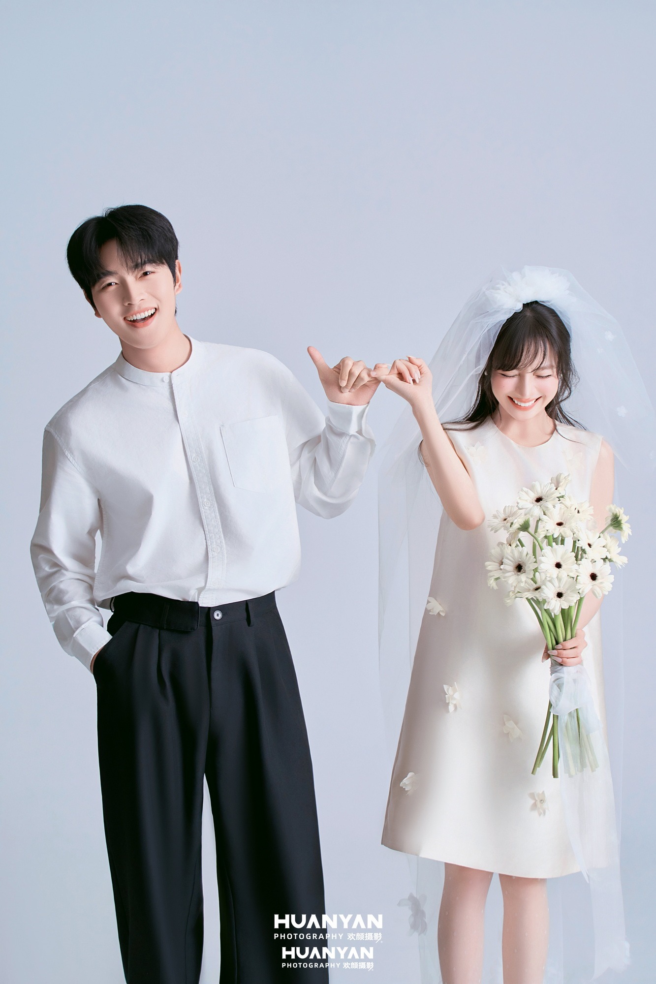 室内影棚韩式温柔婚纱照实拍（白菊心事系列）