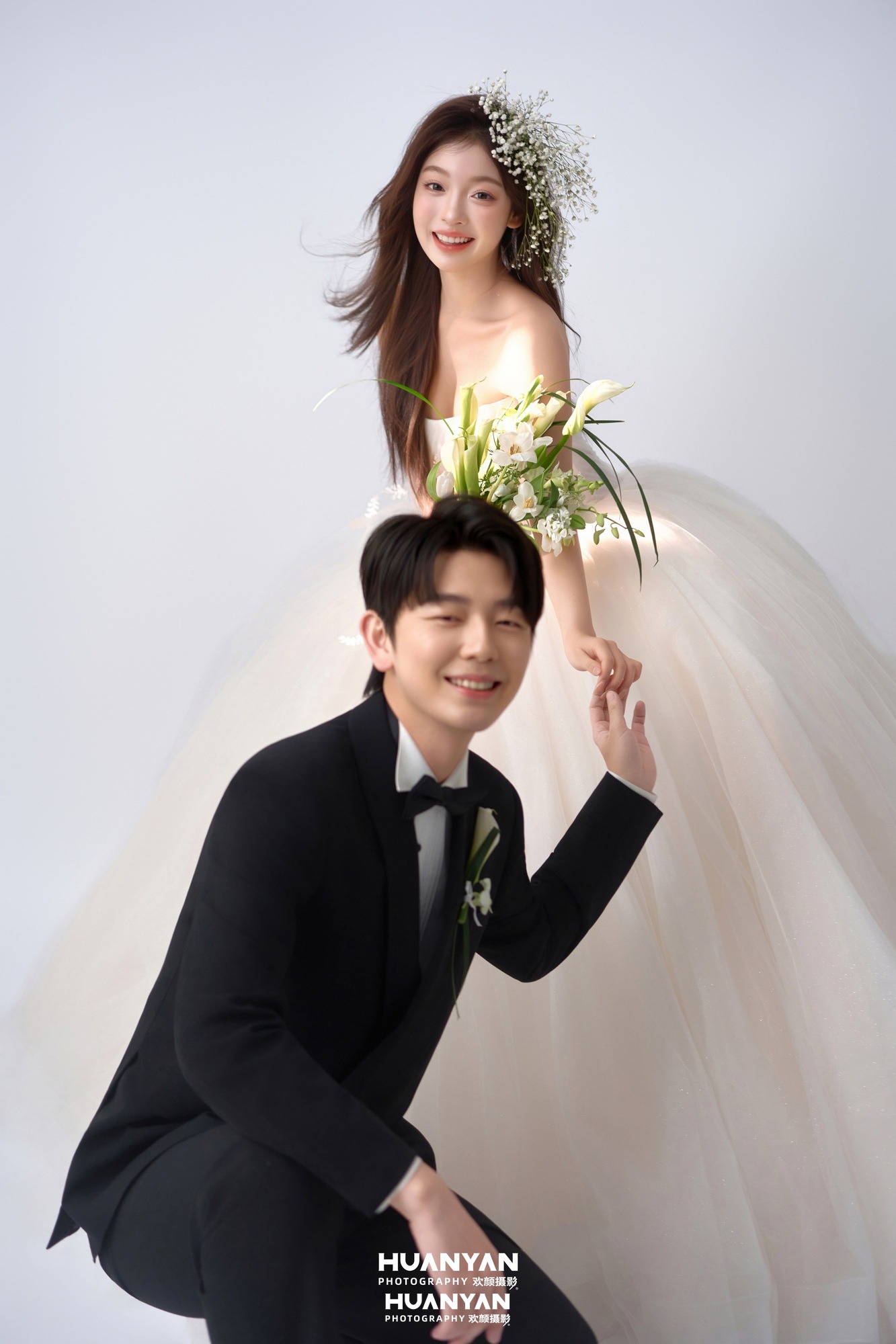 韩式温柔婚纱照 · 室内影棚场景 · 满天星语客片
