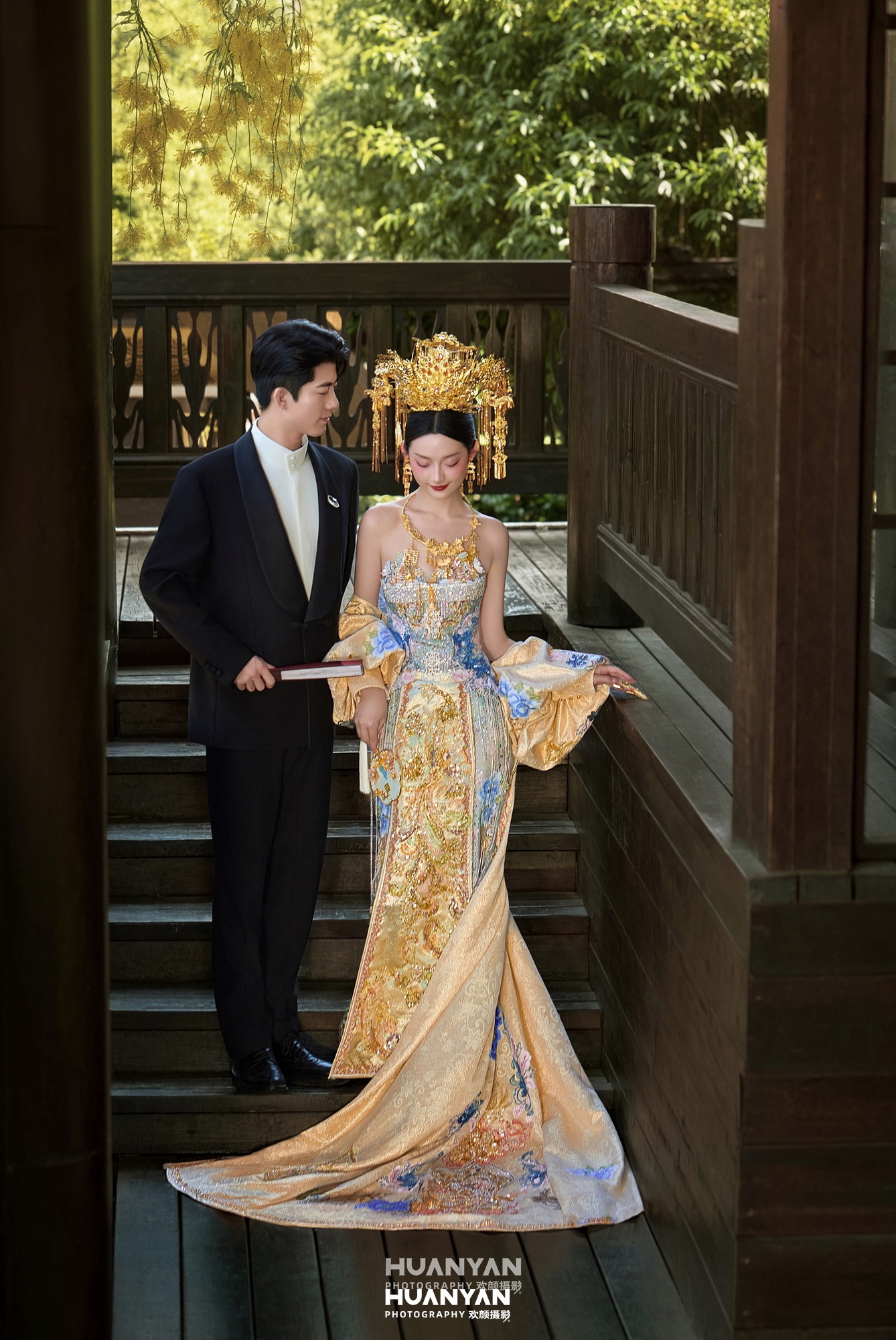 留白之诗：韩式温柔婚纱照户外自然实拍