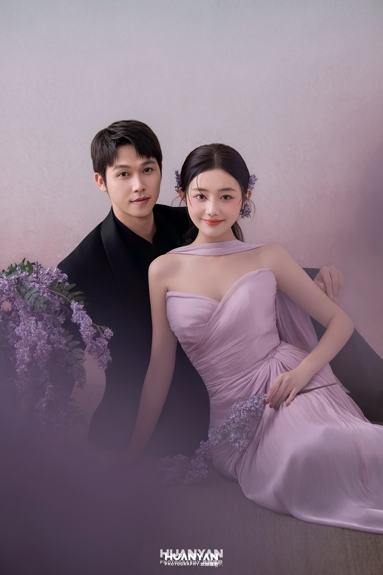 紫雾罗衣：新中式婚纱照室内影棚实拍