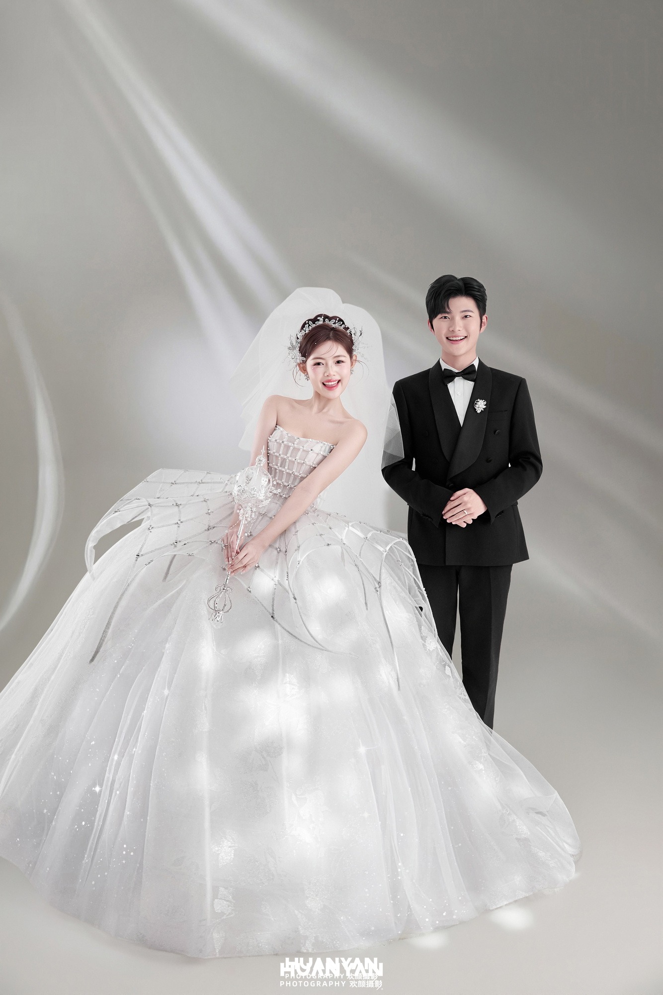 室内影棚韩式温柔婚纱照实拍（雪羽礼成系列）