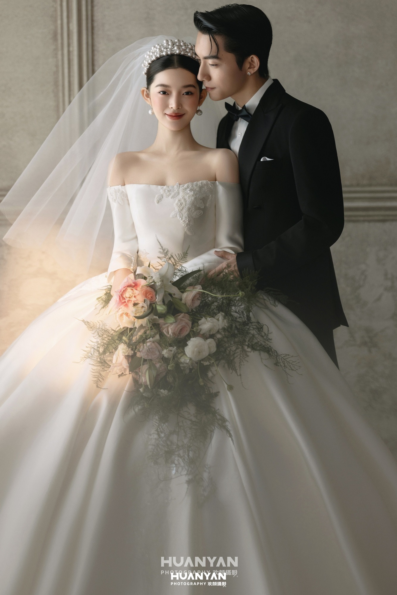 室内影棚浪漫唯美婚纱照实拍（拾纱系列）