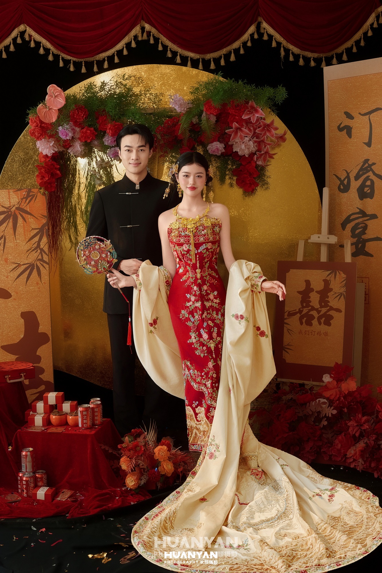 新中式婚纱照 · 室内影棚场景 · 金屏囍事客片