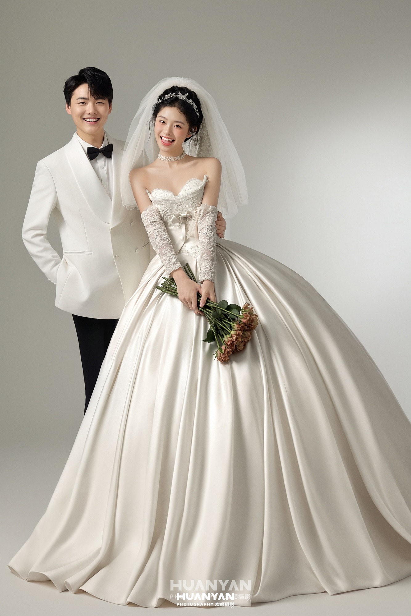 韩式温柔婚纱照 · 室内影棚场景 · 香槟午后客片