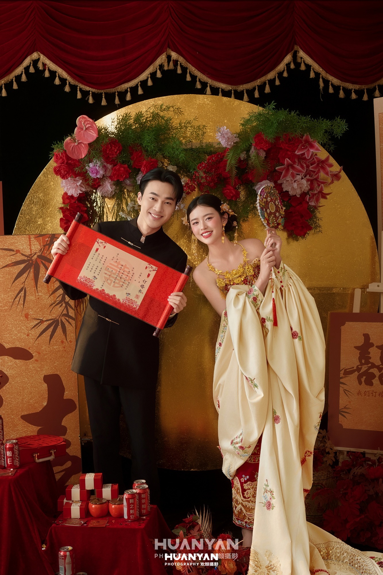 新中式婚纱照 · 室内影棚场景 · 金屏囍事客片