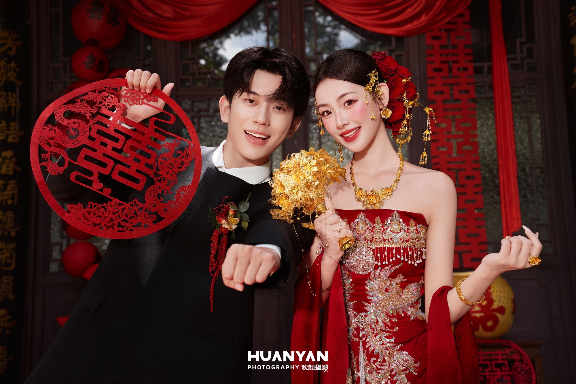 抱囍而归客片第3张｜中式喜嫁婚纱照，摄于古镇水乡